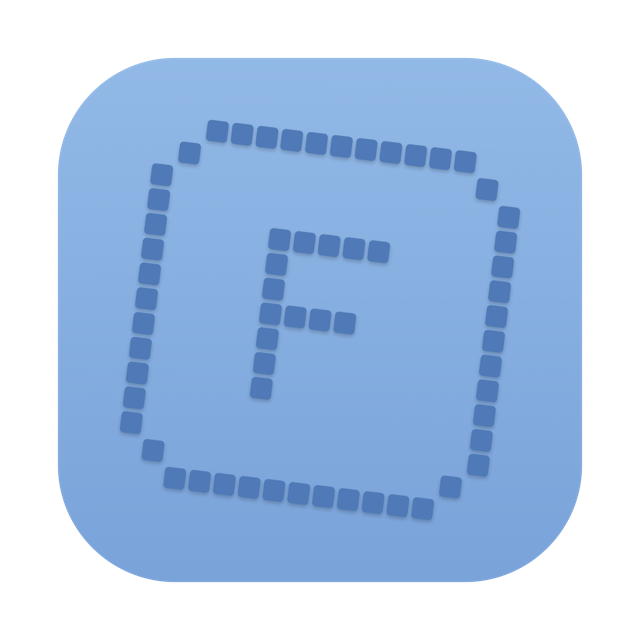 The Fumble app icon: a pixel F keycap